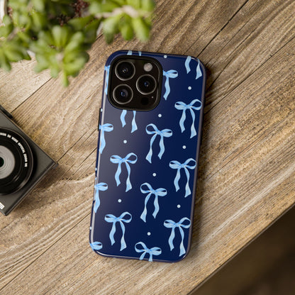 Bows & Blues Phone Case – Aesthetic Ribbon Print | Fits iPhone & Samsung - JGUS