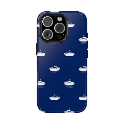 Blue Boat Phone Case – Calm Ocean Pattern for iPhone & Samsung, Durable & Stylish Protection