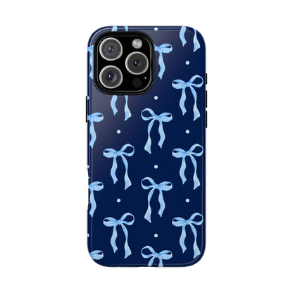 Bows & Blues Phone Case – Aesthetic Ribbon Print | Fits iPhone & Samsung - JGUS