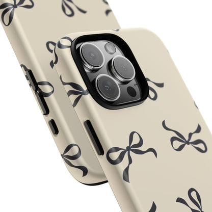 Beige and Black Bow Phone Case - JGUS