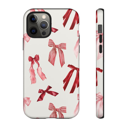 Burgundy Chic Bow Design Phone Case - JGUS