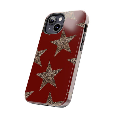 Leopard Star Luxe - Burgundy Edition | Aesthetic Coquette Phone Case for iPhone & Galaxy