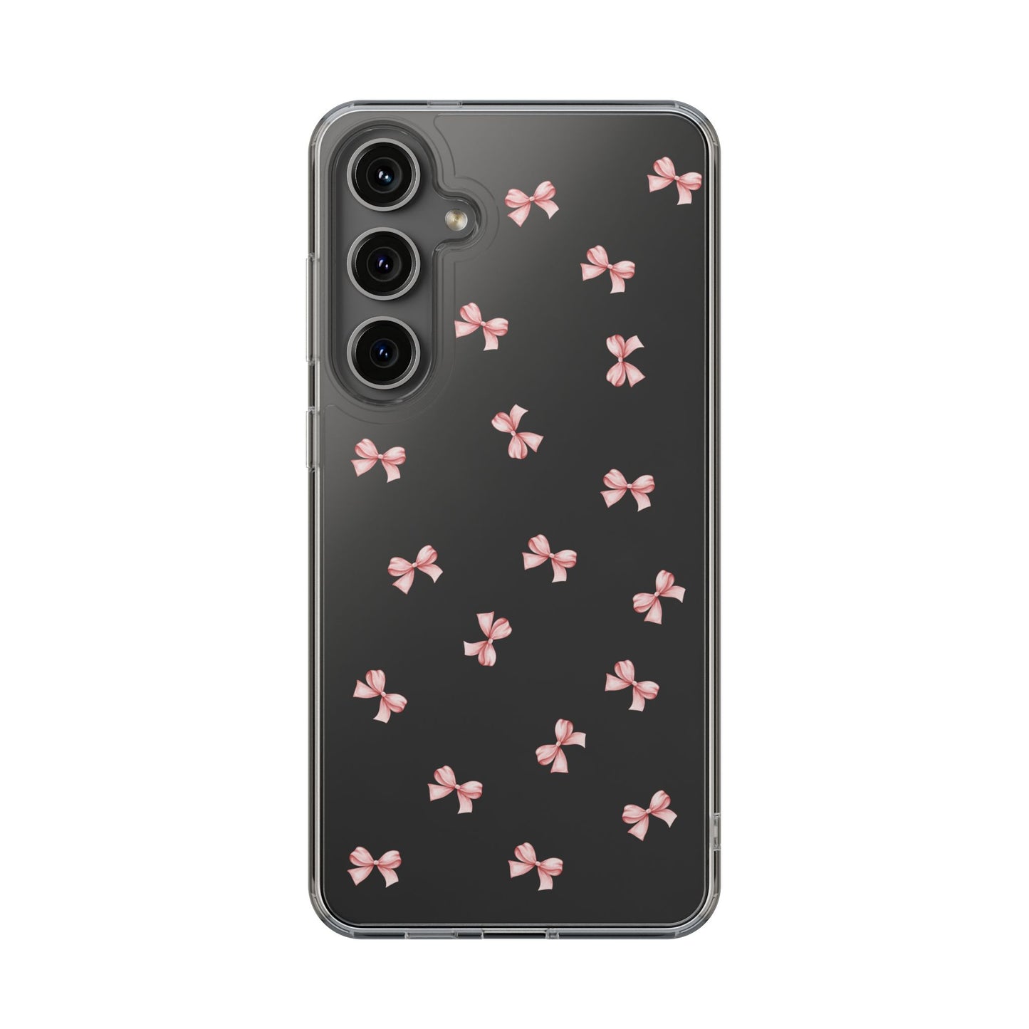 Pink Bow Dreams Clear Phone Case