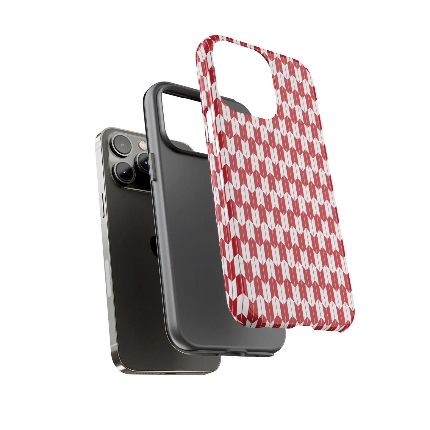 Red Geometric Phone Case for iPhone Samsung Pixel – Bold Pattern Aesthetic Modern Design - JGUS