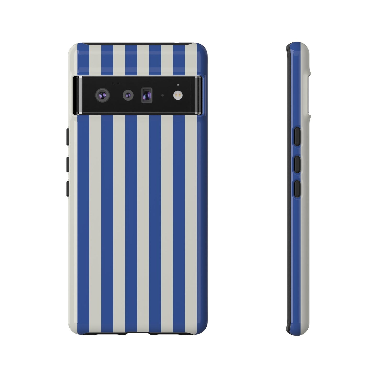 Title: Blue & White Stripe Phone Case – Classic Nautical Pattern for iPhone & Samsung - JGUS