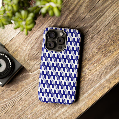 Navy Blue Geometric Phone Case for iPhone Samsung Pixel – Minimal Pattern Modern Aesthetic - JGUS