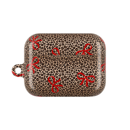 Bold Bow Leopard Shockproof & Scratch-Resistant AirPods Case – Wireless Charging Compatible