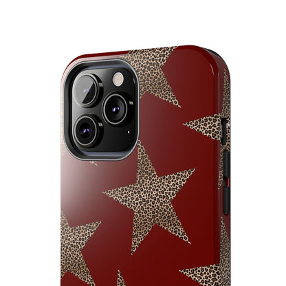 Leopard Star Luxe - Burgundy Edition | Aesthetic Coquette Phone Case for iPhone & Galaxy