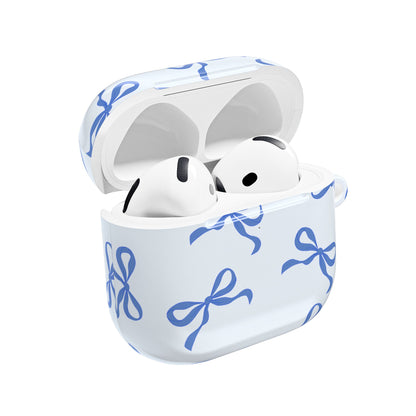Vintage Blue Bow Art Shockproof & Scratch-Resistant AirPods Case – Wireless Charging Compatible