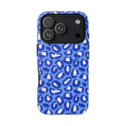 Leopard Vibes - Blue Edition Phone Case for iPhone & Samsung - Stylish & Durable Animal Print Case - JGUS
