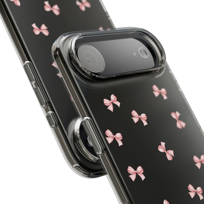 Pink Bow Dreams Clear Phone Case