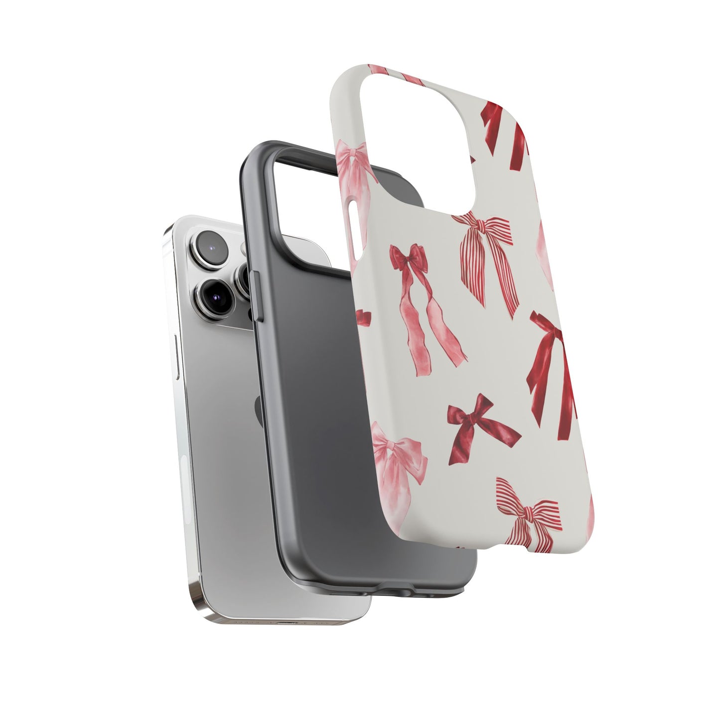 Burgundy Chic Bow Design Phone Case - JGUS