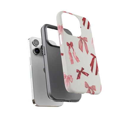 Burgundy Chic Bow Design Phone Case - JGUS