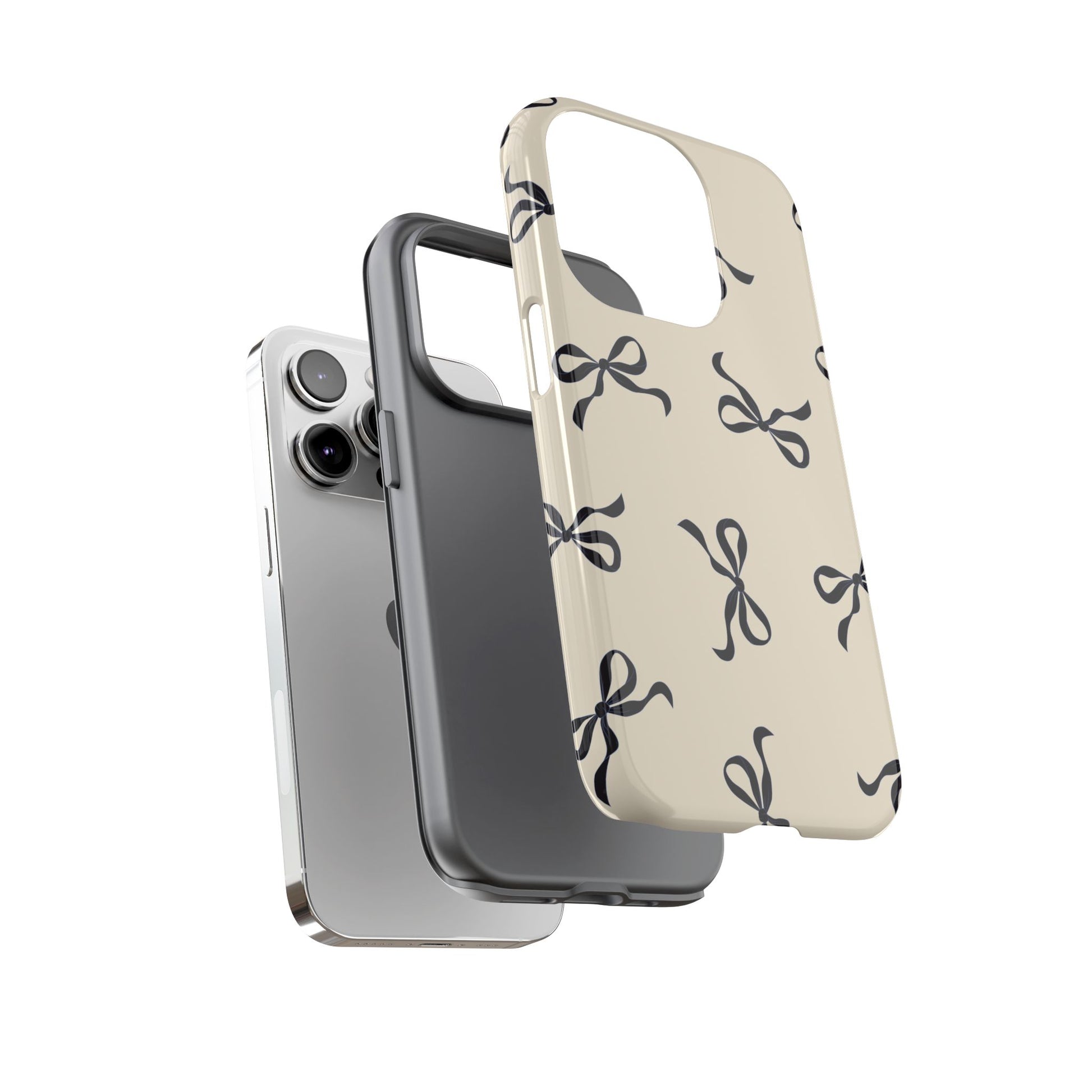 Beige and Black Bow Phone Case - JGUS