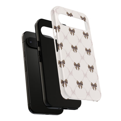 Chic Bow Pattern Phone Case | Elegant Clear Protective Case | Stylish iPhone & Samsung Cover - JGUS