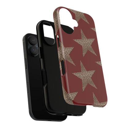 Leopard Star Luxe - Burgundy Edition | Aesthetic Coquette Phone Case for iPhone & Galaxy - JGUS
