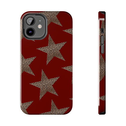 Leopard Star Luxe - Burgundy Edition | Aesthetic Coquette Phone Case for iPhone & Galaxy