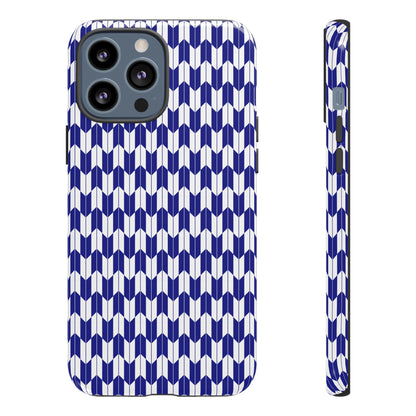 Navy Blue Geometric Phone Case for iPhone Samsung Pixel – Minimal Pattern Modern Aesthetic - JGUS