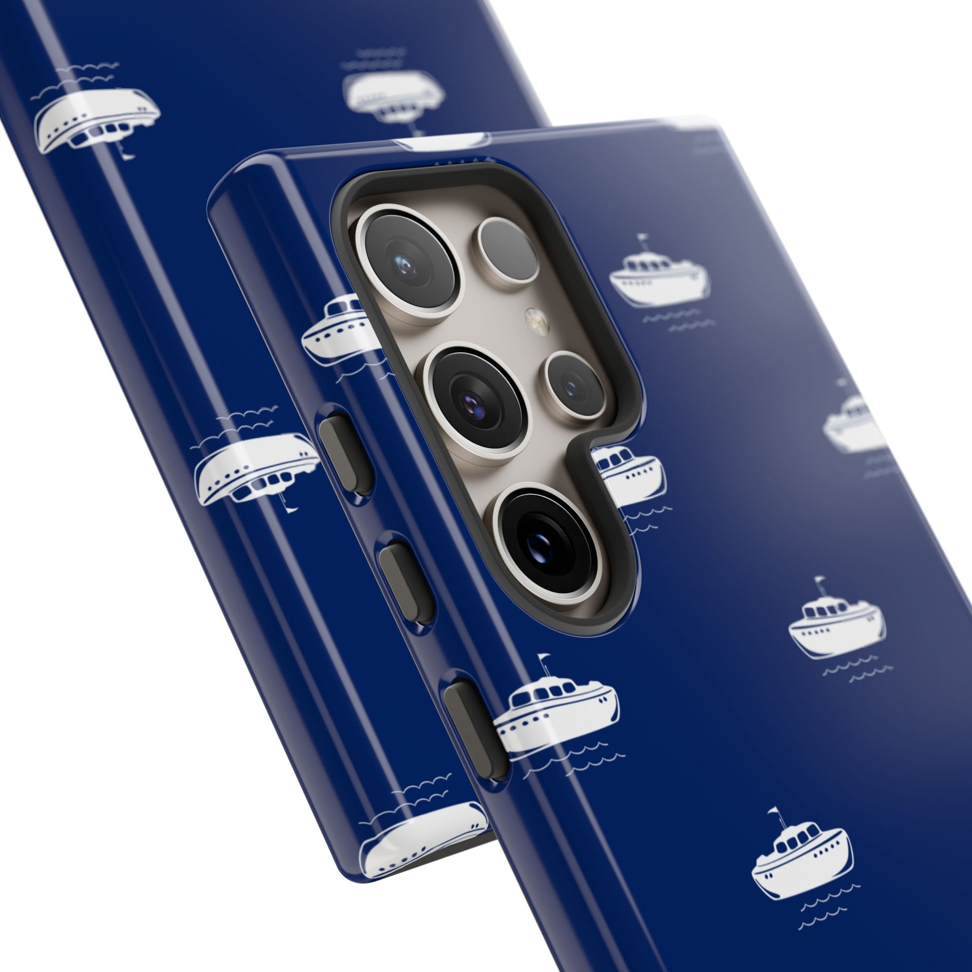 Blue Boat Phone Case – Calm Ocean Pattern for iPhone & Samsung, Durable & Stylish Protection - JGUS