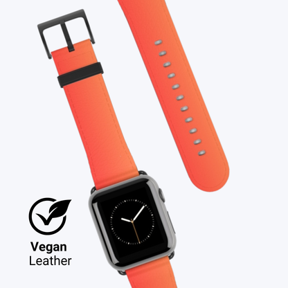 Vibrant Red Orange Apple Watch Band