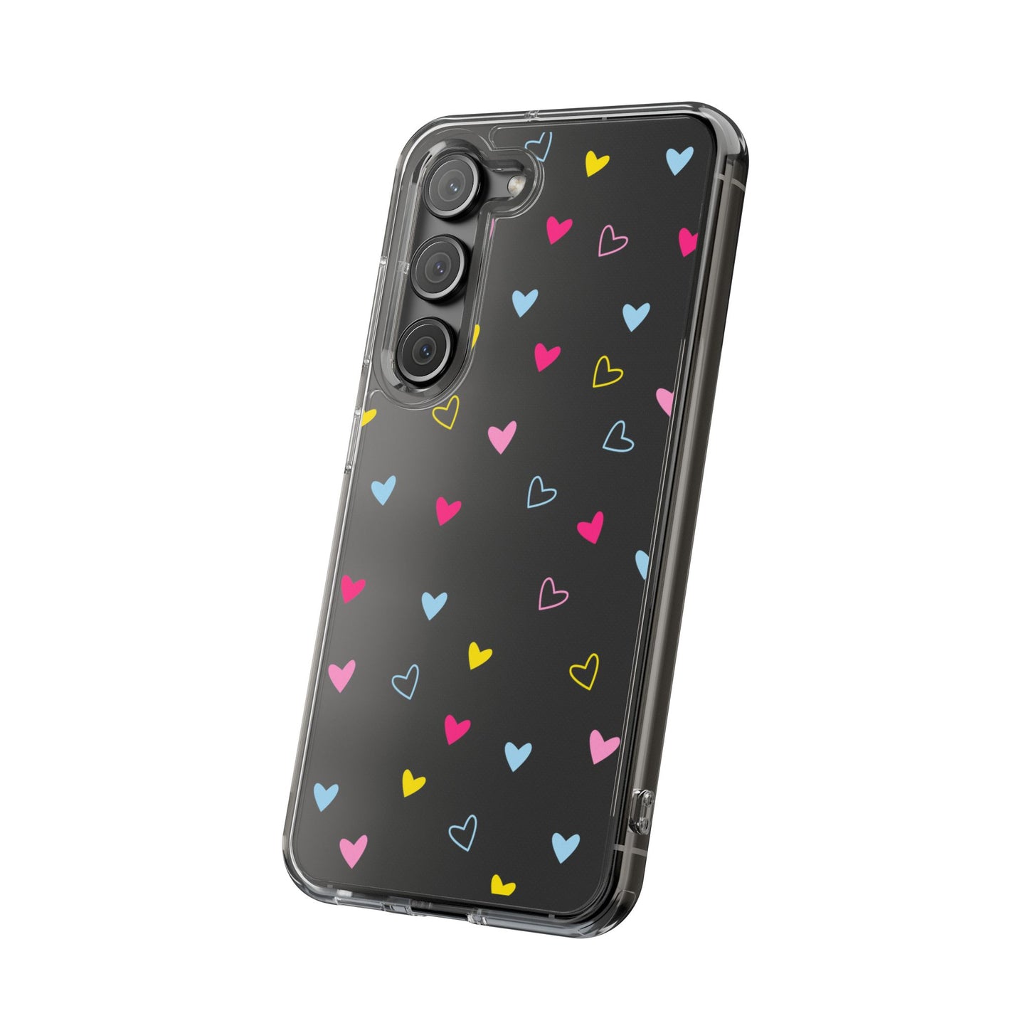 Transparent Heart Design Pattern Clear Phone Case