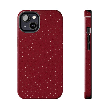 Burgundy  & White Dots Case