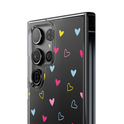 Transparent Heart Design Pattern Clear Phone Case