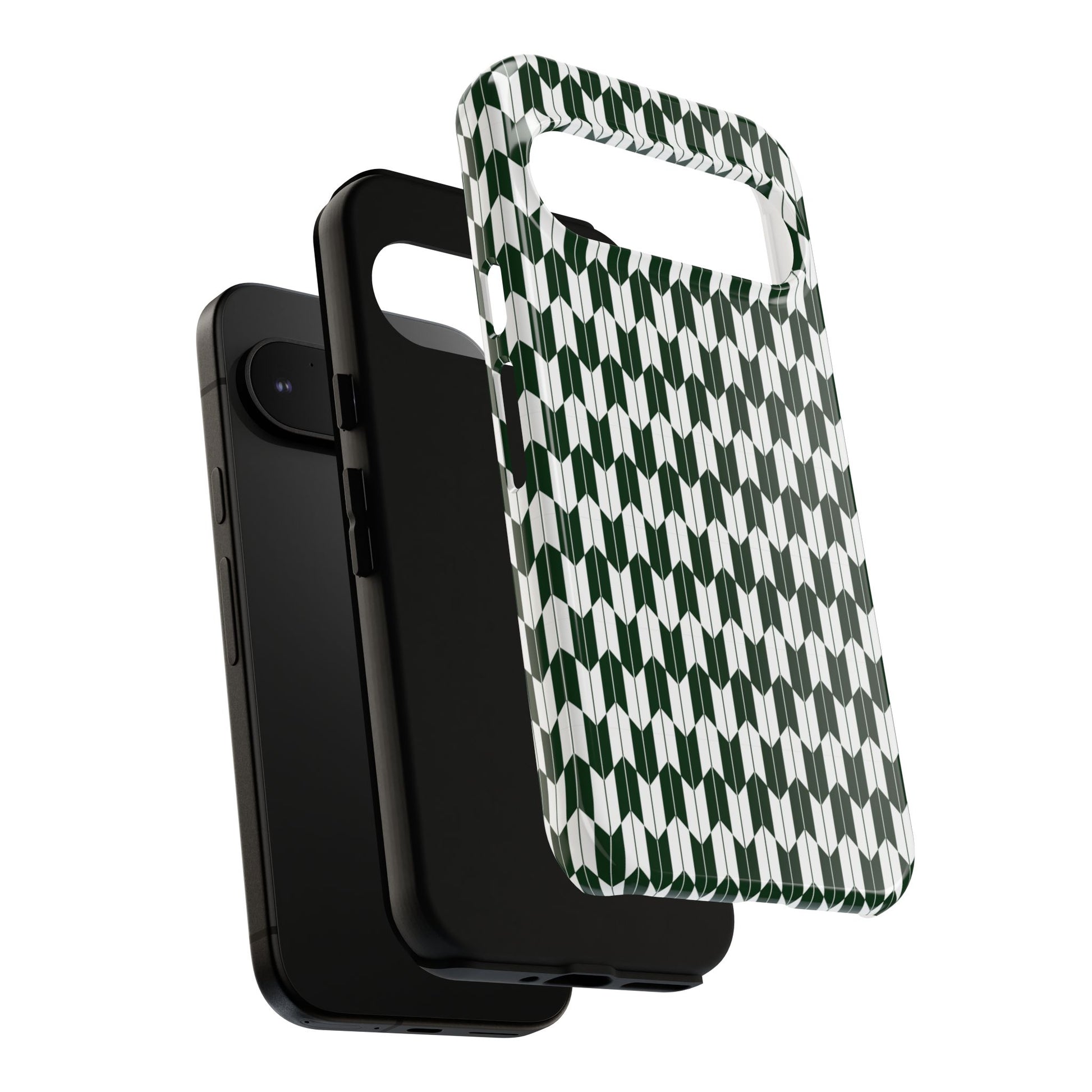 Green Harmony Geometric Phone Case – Durable, Slim, and MagSafe Compatible - JGUS