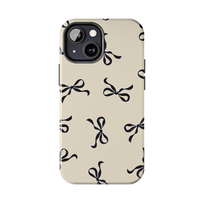 Beige and Black Bow Phone Case