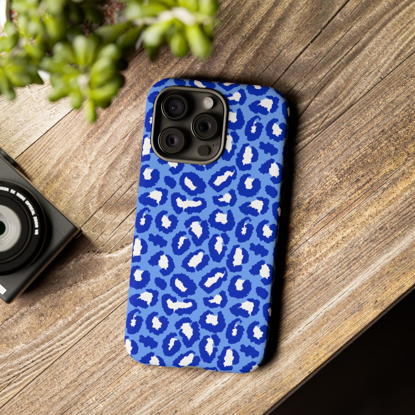 Leopard Vibes - Blue Edition Phone Case for iPhone & Samsung - Stylish & Durable Animal Print Case - JGUS