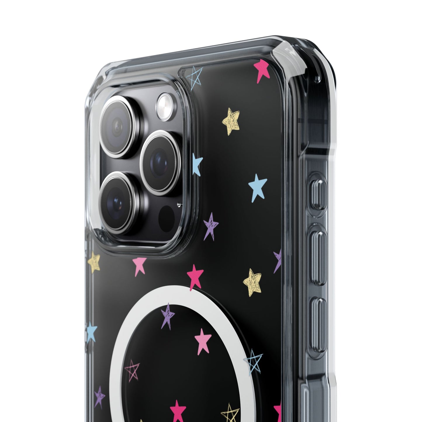 Star Pattern Clear Mag Safe Case, Magnetic Clear Impact Case