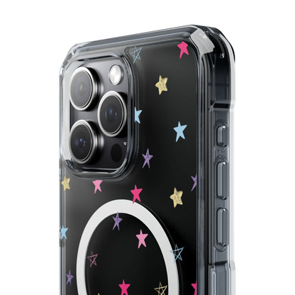 Star Pattern Clear Mag Safe Case, Magnetic Clear Impact Case