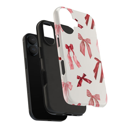 Burgundy Chic Bow Design Phone Case
