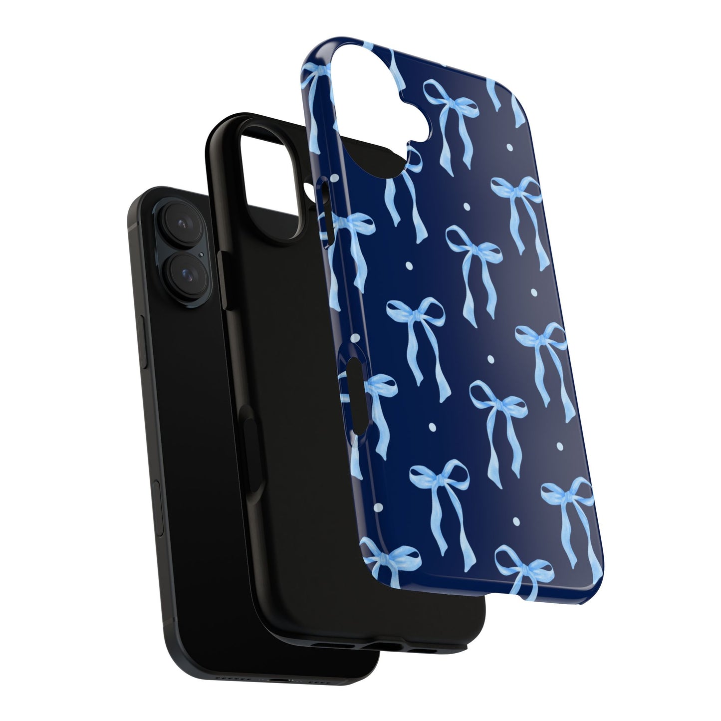 Bows & Blues Phone Case – Aesthetic Ribbon Print | Fits iPhone & Samsung - JGUS