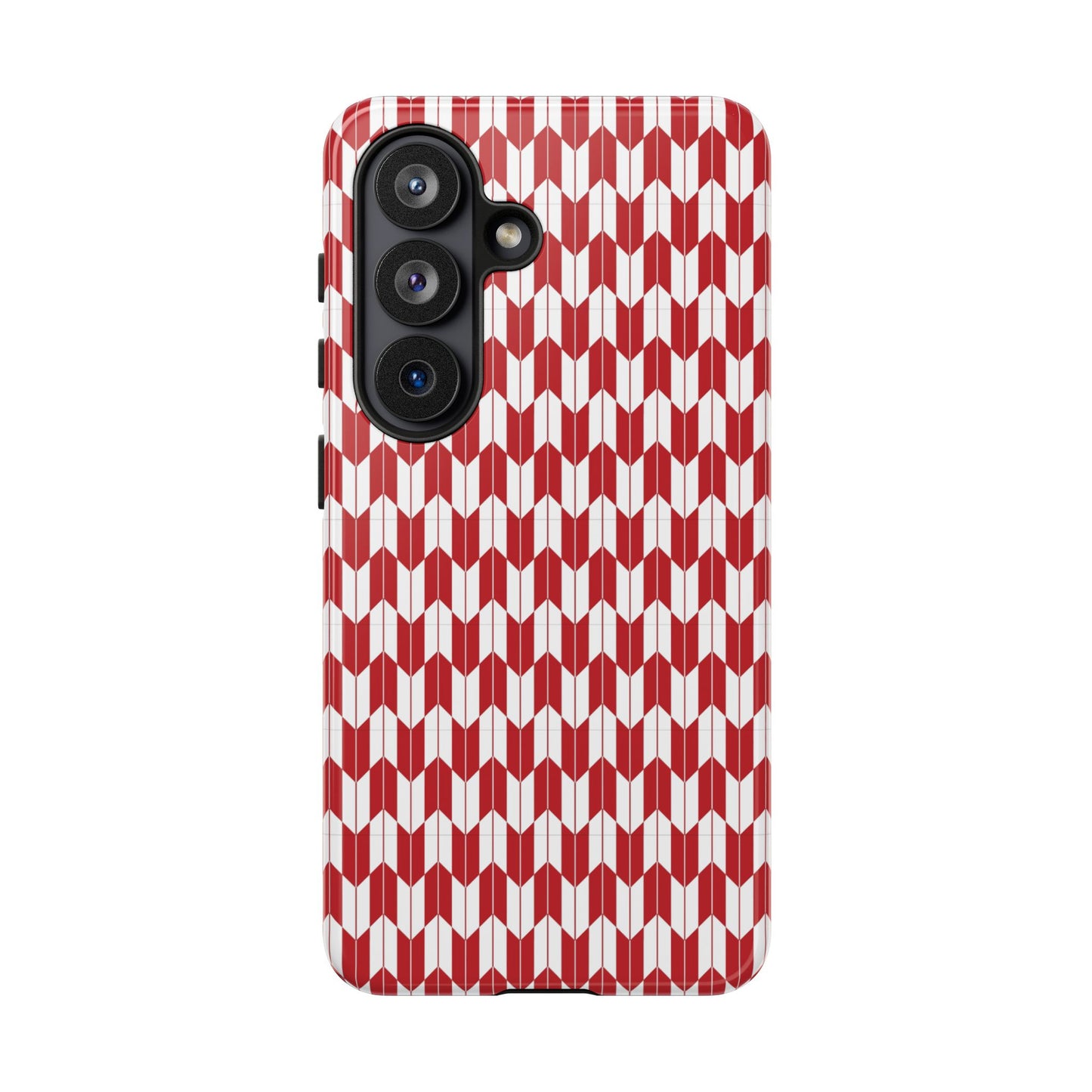 Red Geometric Phone Case for iPhone Samsung Pixel – Bold Pattern Aesthetic Modern Design - JGUS