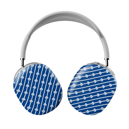 Navy Blue Seashell AirPods Max Case – Coastal Nautical Stripe Aesthetic - JGUS