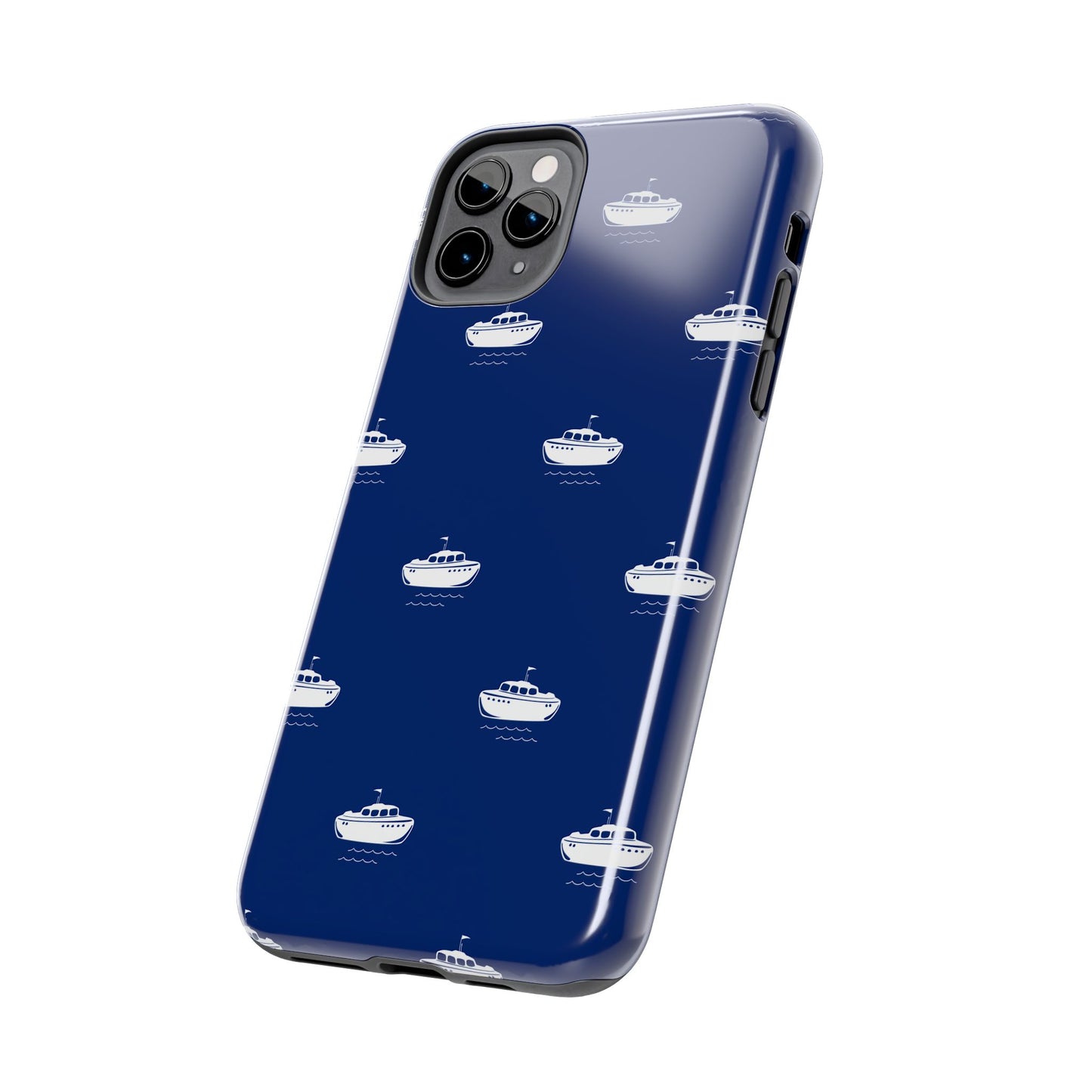 Blue Boat Phone Case – Calm Ocean Pattern for iPhone & Samsung, Durable & Stylish Protection