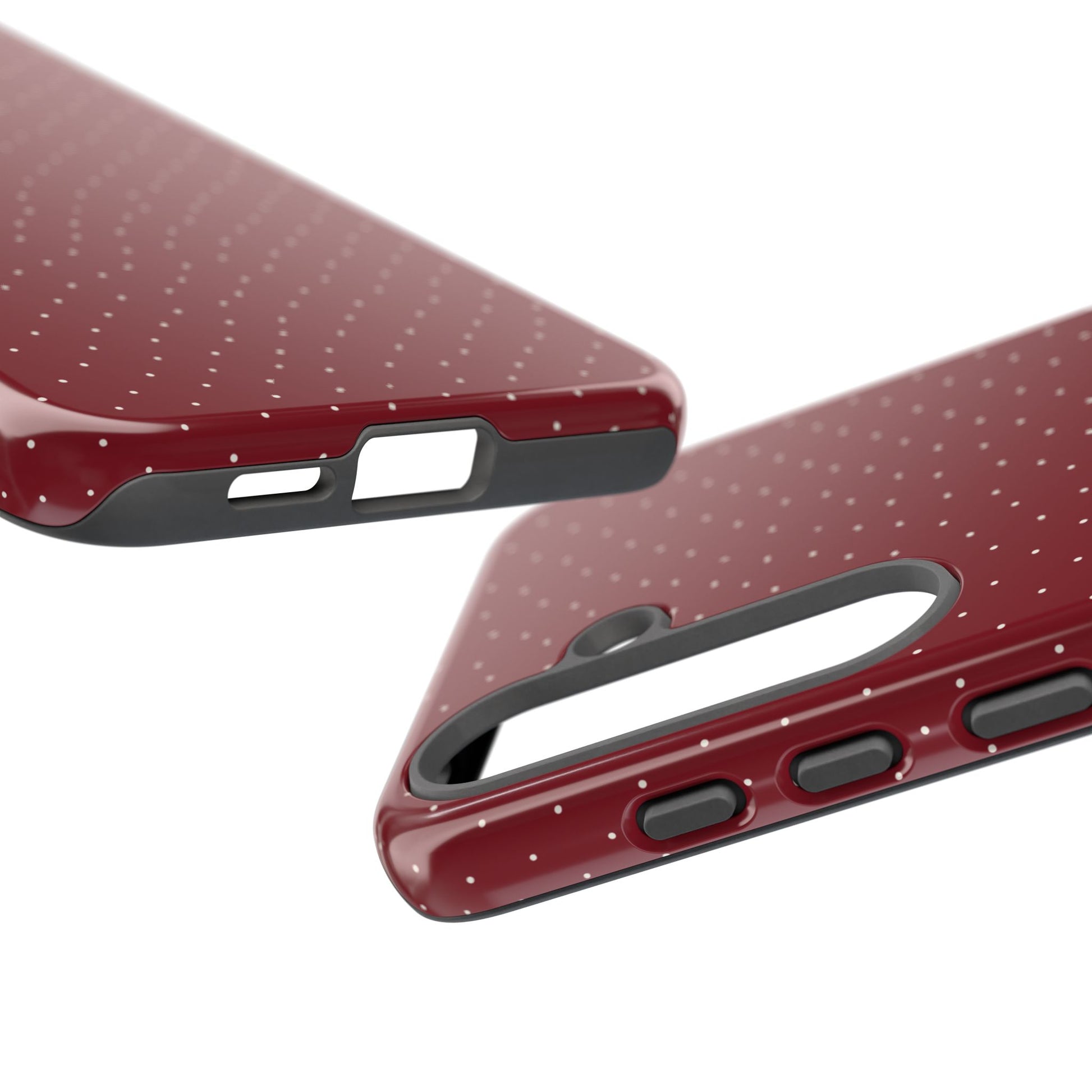 Burgundy  & White Dots Case - JGUS