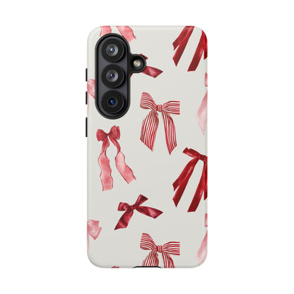 Burgundy Chic Bow Design Phone Case - JGUS