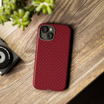 Burgundy  & White Dots Case - JGUS