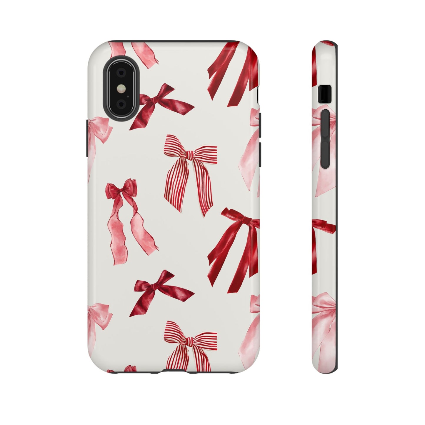 Burgundy Chic Bow Design Phone Case - JGUS