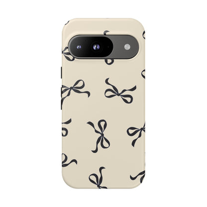 Beige and Black Bow Phone Case - JGUS