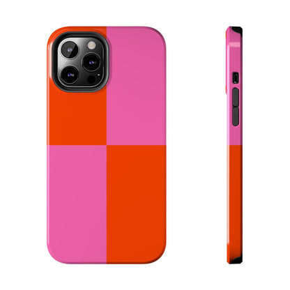 Plaid Sunset Orange & Pink Phone Case - JGUS