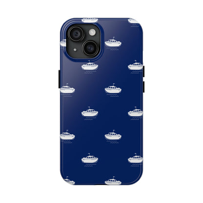 Blue Boat Phone Case – Calm Ocean Pattern for iPhone & Samsung, Durable & Stylish Protection