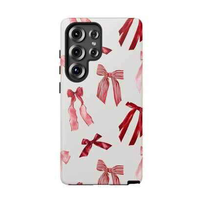 Burgundy Chic Bow Design Phone Case - JGUS