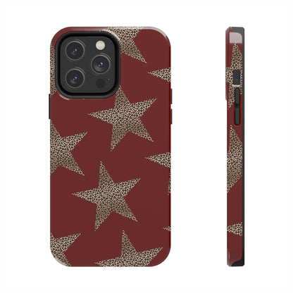 Leopard Star Luxe - Burgundy Edition | Aesthetic Coquette Phone Case for iPhone & Galaxy