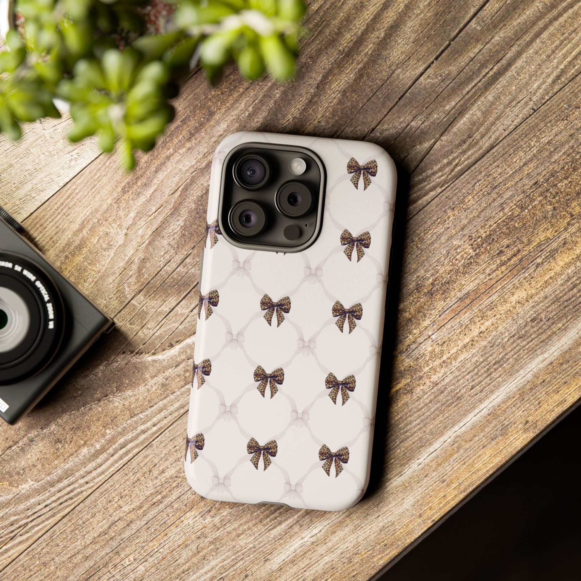 Chic Bow Pattern Phone Case | Elegant Clear Protective Case | Stylish iPhone & Samsung Cover - JGUS