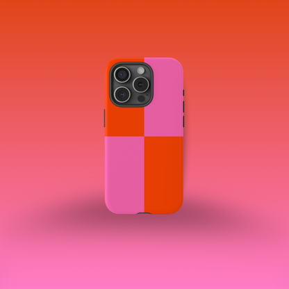 Plaid Sunset Orange & Pink Phone Case