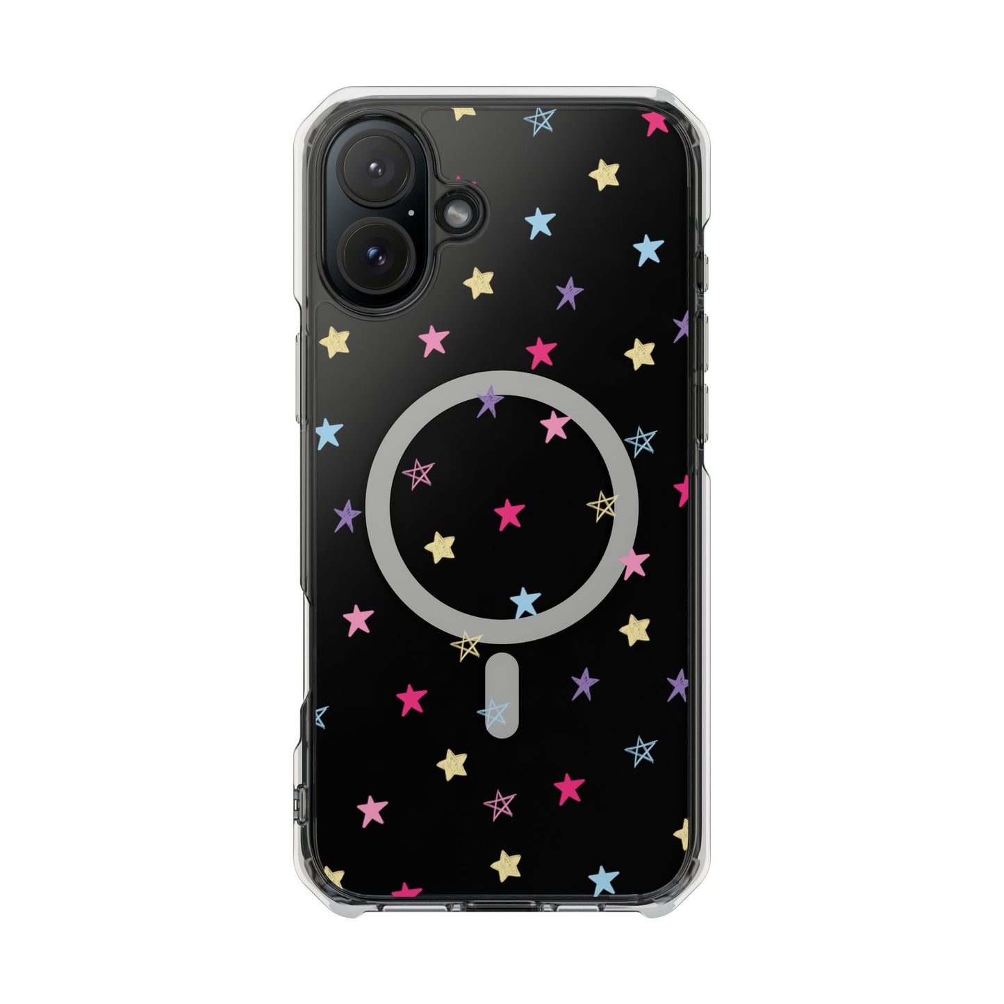 Star Pattern Clear Mag Safe Case, Magnetic Clear Impact Case