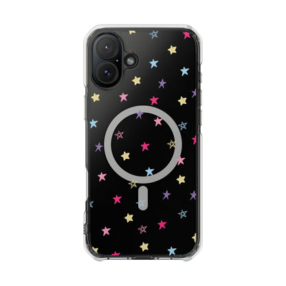 Star Pattern Clear Mag Safe Case, Magnetic Clear Impact Case